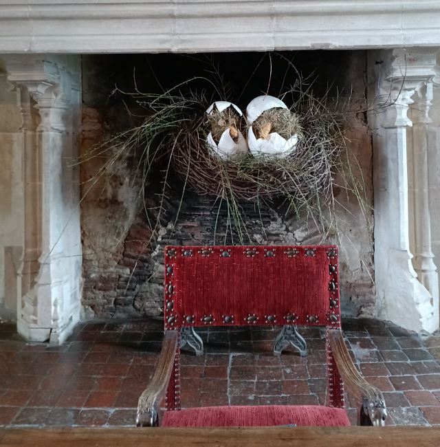 Décors de printemps et de Pâques au château de Châteauneuf